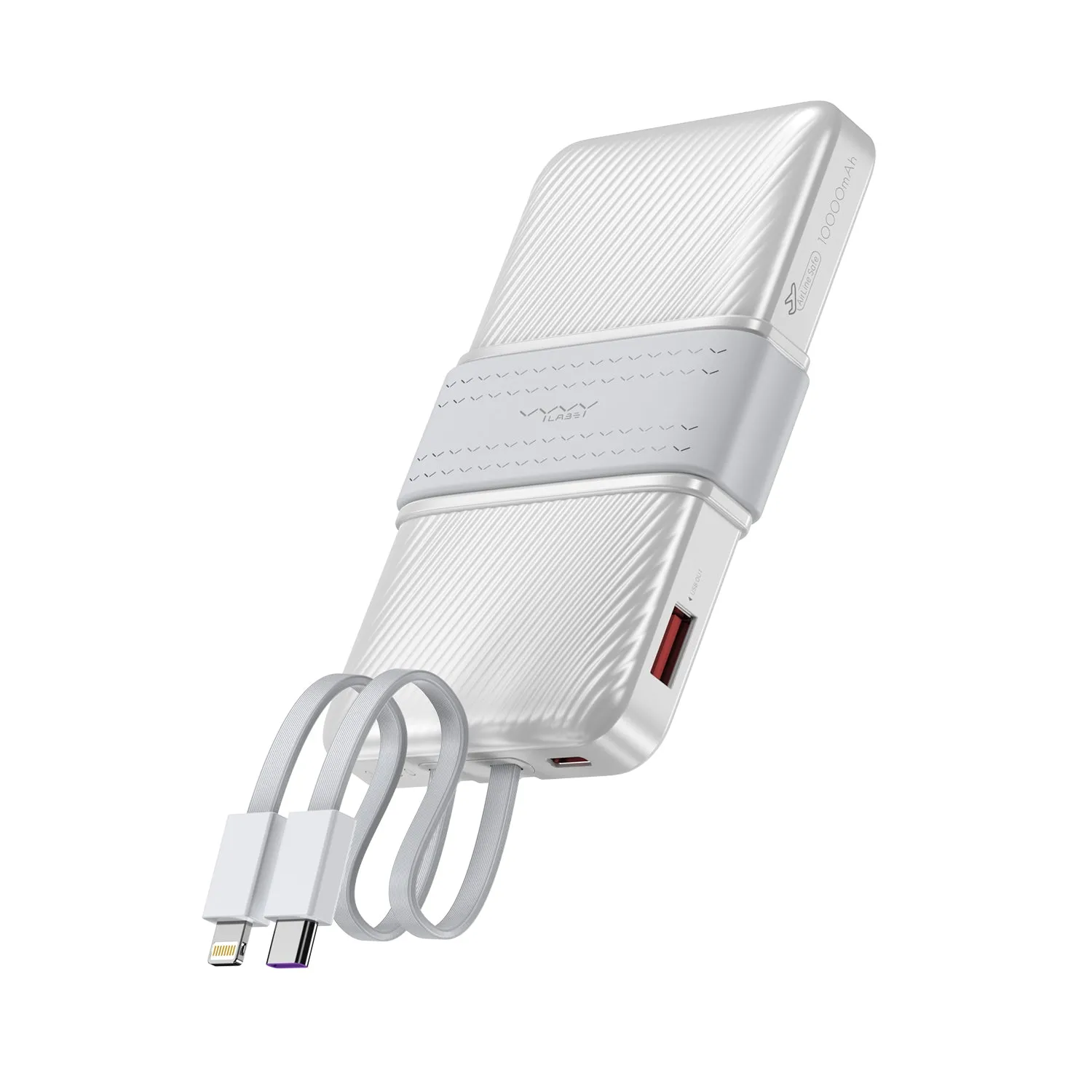 Vyvylabs Creamy Power Bank 10000mAh 20W With Dual Cable C L - Black