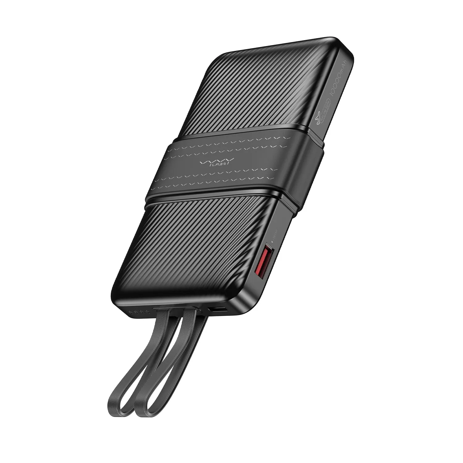 Vyvylabs Creamy Power Bank 10000mAh 20W With Dual Cable C L - Black