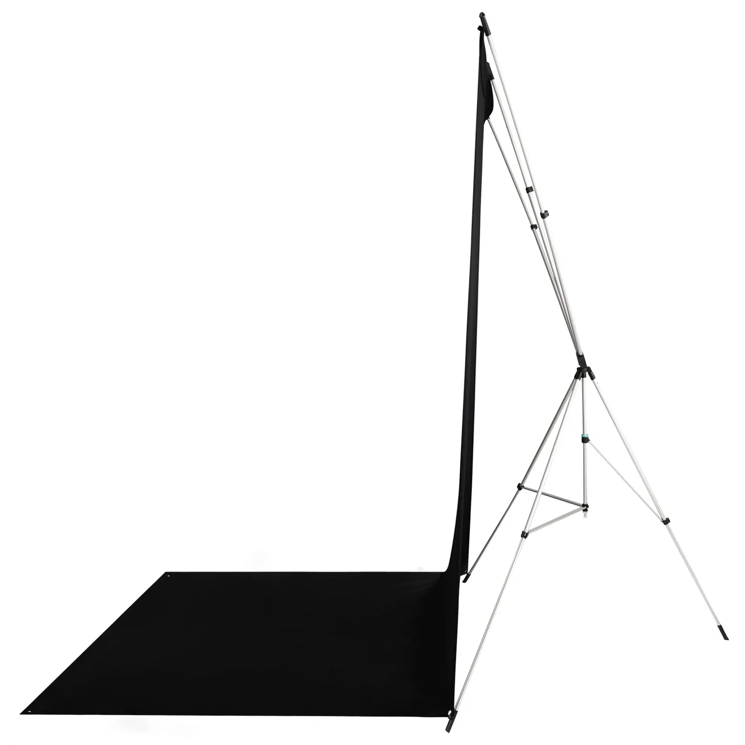 X-Drop Wrinkle-Resistant Sweep Backdrop Kit - Rich Black (5' x 12')