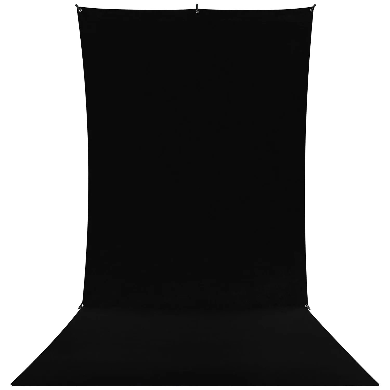 X-Drop Wrinkle-Resistant Sweep Backdrop Kit - Rich Black (5' x 12')